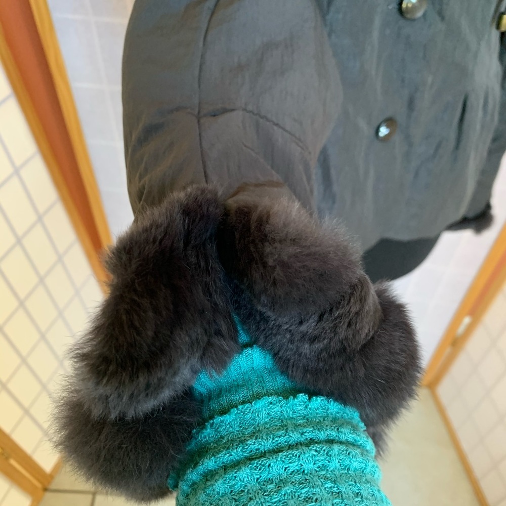 Autunno Jacket Coat with Rex Fur Trim Size M - Picture 4 of 8